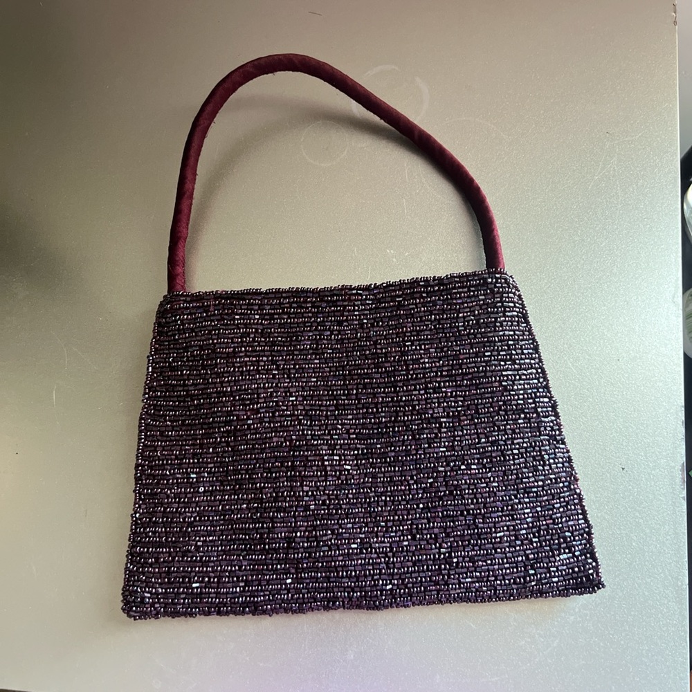 Accessorize Beaded Shoulder Bag - Deep Purple